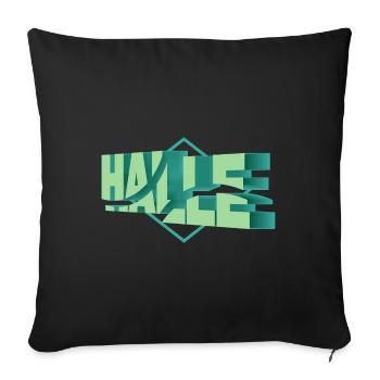 Halle Germany City 3D Font Skyline - Sofa pillowcase 17,3'' x 17,3'' (45 x 45 cm) - black - Front