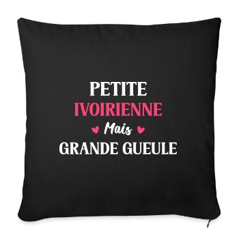 Petite Ivoirienne mais grande gueule - Housse de coussin décorative 45 x 45 cm - noir - Devant
