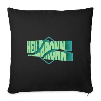 Heilbronn Deutschland Stadt 3D Schrift Skyline - Sofakissenbezug 45 x 45 cm - Schwarz - Vorne