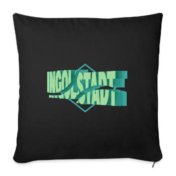 Ingolstadt Germany City 3D Font Skyline - Sofa pillowcase 17,3'' x 17,3'' (45 x 45 cm) - black - Front