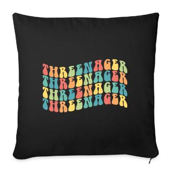 3 ans Threenager Garçons Filles 3ème anniversaire - Housse de coussin décorative 45 x 45 cm - noir - Devant