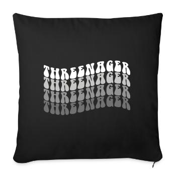 3 ans Threenager Garçons Filles 3ème anniversaire - Housse de coussin décorative 45 x 45 cm - noir - Devant