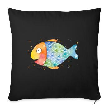 Fish Jolly - Sofa pillowcase 17,3'' x 17,3'' (45 x 45 cm) - black - Front