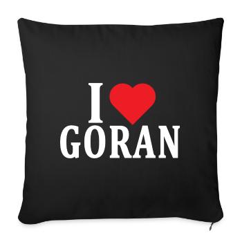 name t-shirt I love Goran t-shirt gift idea - Sofa pillowcase 17,3'' x 17,3'' (45 x 45 cm) - black - Front