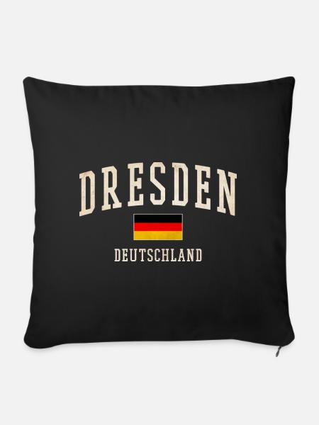 Dresden Flagge Vintage Design - Sofakissenbezug 45 x 45 cm - Schwarz