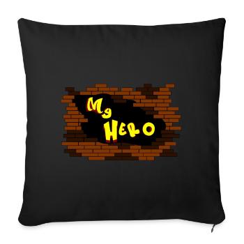 MY HERO graffiti - Sofa pillowcase 17,3'' x 17,3'' (45 x 45 cm) - black - Front