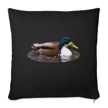 Mallard Duck Duck Duck - Sofa pillowcase 17,3'' x 17,3'' (45 x 45 cm) - black - Front