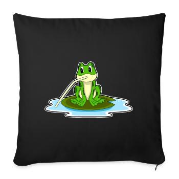 Grenouille drôle - Housse de coussin décorative 45 x 45 cm - noir - Devant