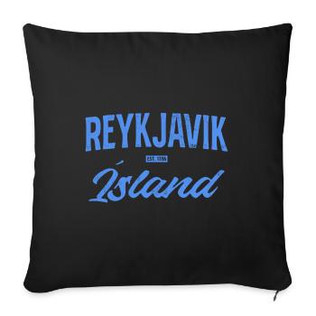 Reykjavik Island Lettering - Sofa pillowcase 17,3'' x 17,3'' (45 x 45 cm) - black - Front