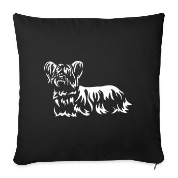 Skye Terrier "Black Edition" - Sofakissenbezug 45 x 45 cm - Schwarz - Vorne