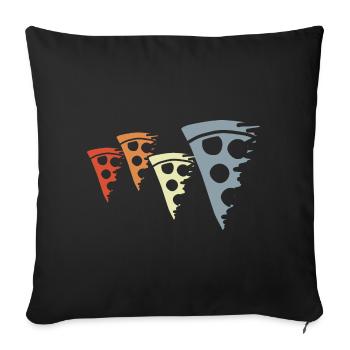Retro Pizza Sketch - Sofa pillowcase 17,3'' x 17,3'' (45 x 45 cm) - black - Front