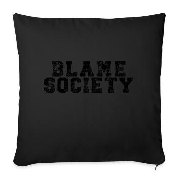 Blame Society Retro Anti-Social Statement - Sofa pillowcase 17,3'' x 17,3'' (45 x 45 cm) - black - Front