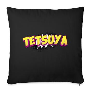 Tetsuya benutzerdefinierter Name Comic-Buch-Stil Pop-Art, - Sofakissenbezug 45 x 45 cm - Schwarz - Vorne