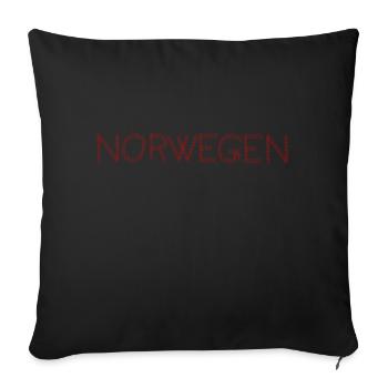 Norwegen in Herzschrift - Sofakissenbezug 45 x 45 cm - Schwarz - Vorne