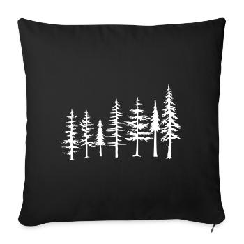 Monochrome Pine Forest Silhouette - Sofa pillowcase 17,3'' x 17,3'' (45 x 45 cm) - black - Front