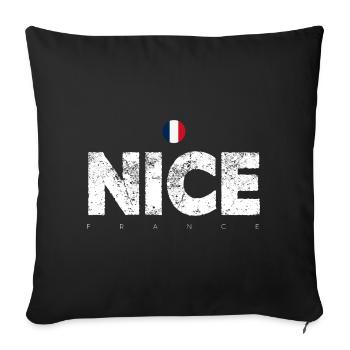 Nice France Distressed Letters - Sofa pillowcase 17,3'' x 17,3'' (45 x 45 cm) - black - Front
