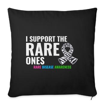 Soutien aux maladies rares : renforcer la sensibilisation - Housse de coussin décorative 45 x 45 cm - noir - Devant