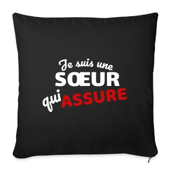 Citation Enfantine Surnaturelle et Ludique - Sofa pillowcase 17,3'' x 17,3'' (45 x 45 cm) - black - Front