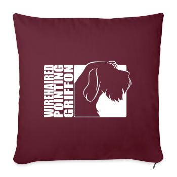 Pointage à poil dur Griffon profil chiens chien de chasse - Housse de coussin décorative 45 x 45 cm - bordeaux - Devant