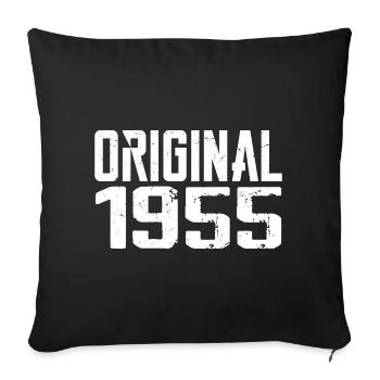 1955 Vintage Cadeau Anniversaire Rétro Cadeau 1955 - Housse de coussin décorative 45 x 45 cm - noir - Devant