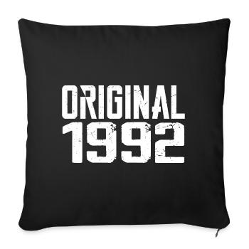 1992 Vintage Cadeau Anniversaire Rétro Cadeau 1992 - Housse de coussin décorative 45 x 45 cm - noir - Devant