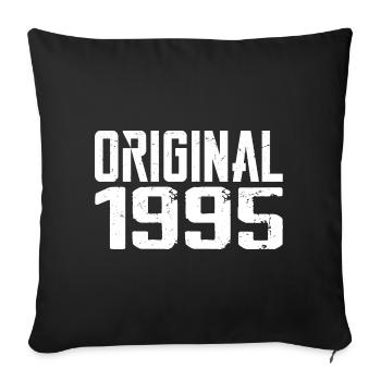 1995 Vintage Cadeau Anniversaire Rétro Cadeau 1995 - Housse de coussin décorative 45 x 45 cm - noir - Devant