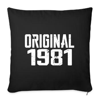 1981 Vintage Cadeau Anniversaire Rétro Cadeau 1981 - Housse de coussin décorative 45 x 45 cm - noir - Devant