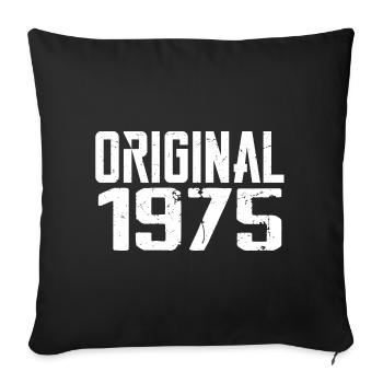 1975 Vintage Cadeau Anniversaire Rétro Cadeau 1975 - Housse de coussin décorative 45 x 45 cm - noir - Devant