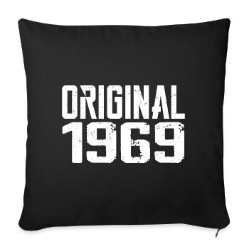 1969 Vintage Cadeau Anniversaire Rétro Cadeau 1969 - Housse de coussin décorative 45 x 45 cm - noir - Devant
