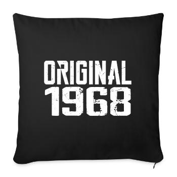 1968 Vintage Cadeau Anniversaire Rétro Cadeau 1968 - Housse de coussin décorative 45 x 45 cm - noir - Devant