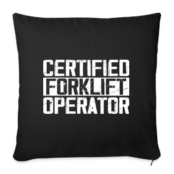 Certified Forklift Operator - Housse de coussin décorative 45 x 45 cm - noir - Devant