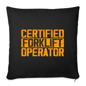 Certified Forklift Operator - Housse de coussin décorative 45 x 45 cm - noir - Devant