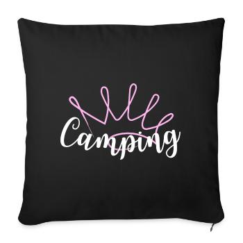 Camping Queen Krone - Sofa pillowcase 17,3'' x 17,3'' (45 x 45 cm) - black - Front