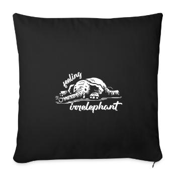 Sentiment irréléphant éléphant animaux drôle jeu de mots - Housse de coussin décorative 45 x 45 cm - noir - Devant