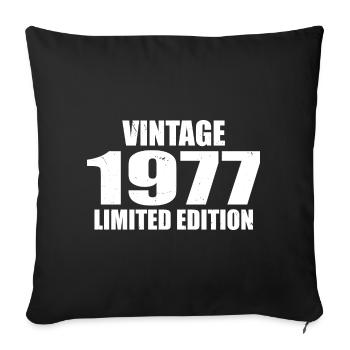 Vintage 1977 Birthday 1977 - Retro 1977 - Sofa pillowcase 17,3'' x 17,3'' (45 x 45 cm) - black - Front