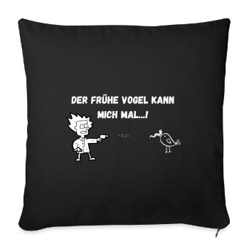 Le lève-tôt peut moi... ! - Housse de coussin décorative 45 x 45 cm - noir - Devant