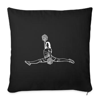 Croquis de pom-pom girl - Housse de coussin décorative 45 x 45 cm - noir - Devant