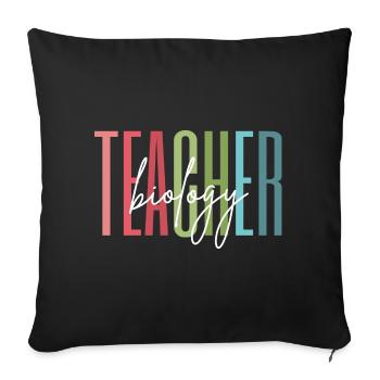 Cadeau d’école de professeur de biologie - Housse de coussin décorative 45 x 45 cm - noir - Devant
