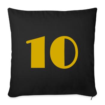 10. 10 YEARS. 10th ANNIVERSARY. 10 YEAR ANNIVERSARY. - Sofa pillowcase 17,3'' x 17,3'' (45 x 45 cm) - black - Front