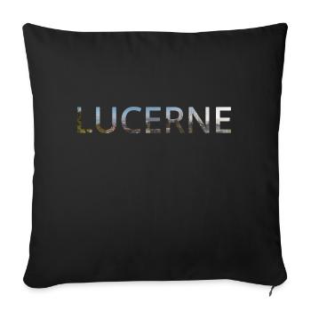 Luzern englisch Schriftzug modern Winter - Sofakissenbezug 45 x 45 cm - Schwarz - Vorne
