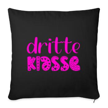 Grundschule 3. Klasse - Dritte Schulklasse - Sofakissenbezug 45 x 45 cm - Schwarz - Vorne