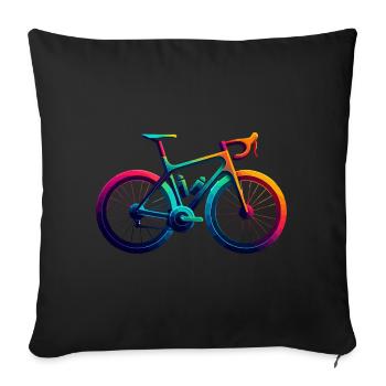 Illustration de cyclisme arc-en-ciel vibrant - Housse de coussin décorative 45 x 45 cm - noir - Devant