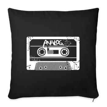 Cassette analog retro classic icon vintage - Sofa pillowcase 17,3'' x 17,3'' (45 x 45 cm) - black - Front