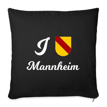 I love Mannheim - Sofa pillowcase 17,3'' x 17,3'' (45 x 45 cm) - black - Front