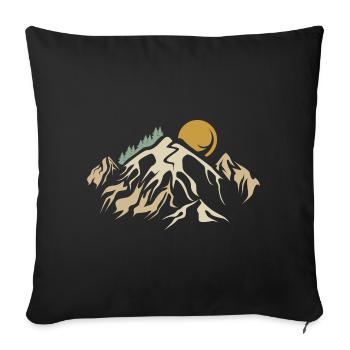 rétro montagnes paysage nature vintage randonnée en montagne - Housse de coussin décorative 45 x 45 cm - noir - Devant