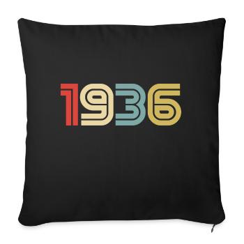 1936 Vintage Retro - Sofa pillowcase 17,3'' x 17,3'' (45 x 45 cm) - black - Front