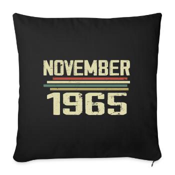 Vintage November 1965 Vintage Retro November 1965 - Sofa pillowcase 17,3'' x 17,3'' (45 x 45 cm) - black - Front