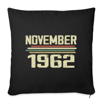 Vintage November 1962 Vintage Retro November 1962 - Sofa pillowcase 17,3'' x 17,3'' (45 x 45 cm) - black - Front