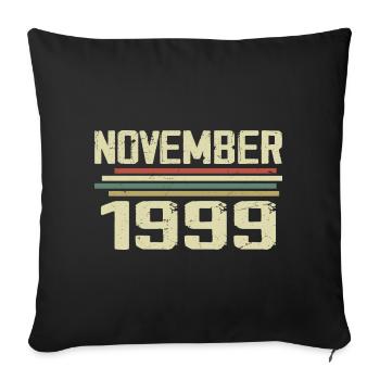 Vintage November 1999 Vintage Retro November 1999 - Sofa pillowcase 17,3'' x 17,3'' (45 x 45 cm) - black - Front