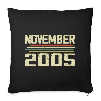 Vintage November 2005 vintage retro November 2005 - Sofa pillowcase 17,3'' x 17,3'' (45 x 45 cm) - black - Front